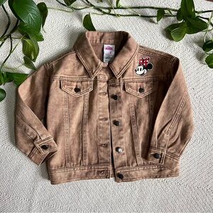 Disney Tan Jean Jacket with Minnie Mouse Embroidery